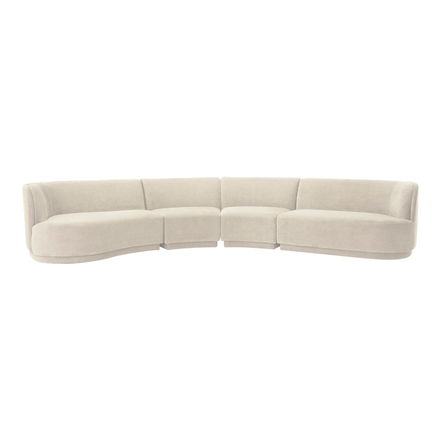 Moe's Home Yoon Sectional in Sweet Cream (32.25' x 158.5' x 107.7') - JM-1024-05
