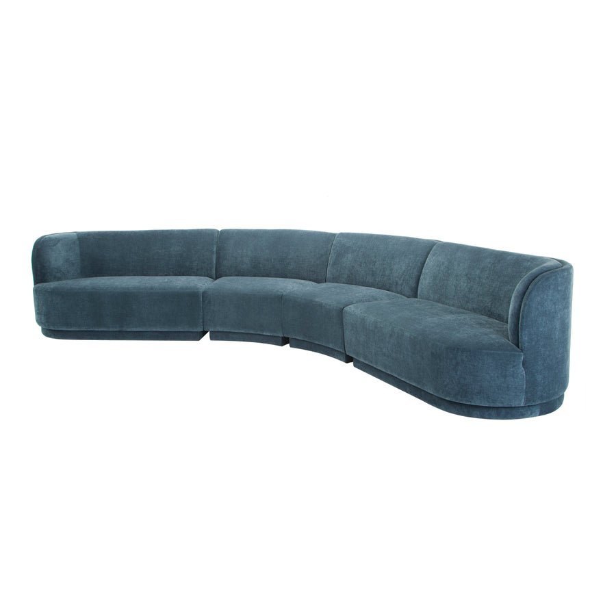 Moe's Home Yoon Sectional in Nightshade Blue (32.25' x 158.5' x 107.7') - JM-1024-45