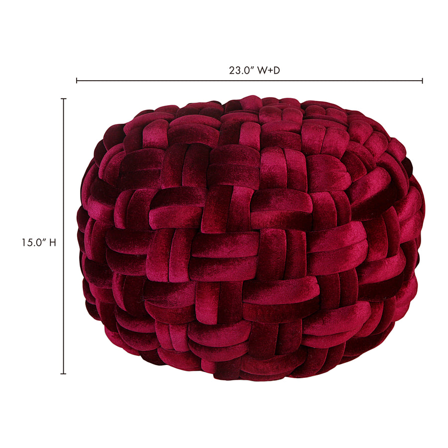 Moe's Home Pj Ottoman in Wine (15' x 23' x 23') - LK-1002-22