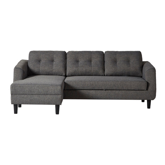 Moe's Home Belagio Sectional in Charcoal Grey (33.5" x 88.5" x 54") - MT-1019-07-L