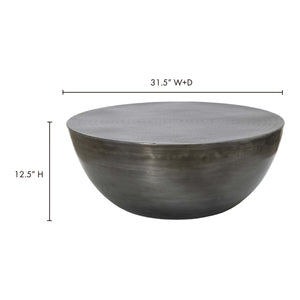 Moe's Home Conga Coffee Table in Antique Zinc (12.5' x 31.5' x 31.5') - OT-1002-54