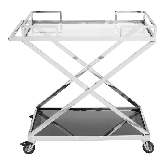 Moe's Home Moetini Bar Cart in Silver (33" x 33" x 18") - OT-1008-30