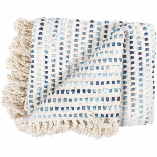 Moe's Home Satri Throw in Blue (60" x 50" x 0.5") - OX-1001-26