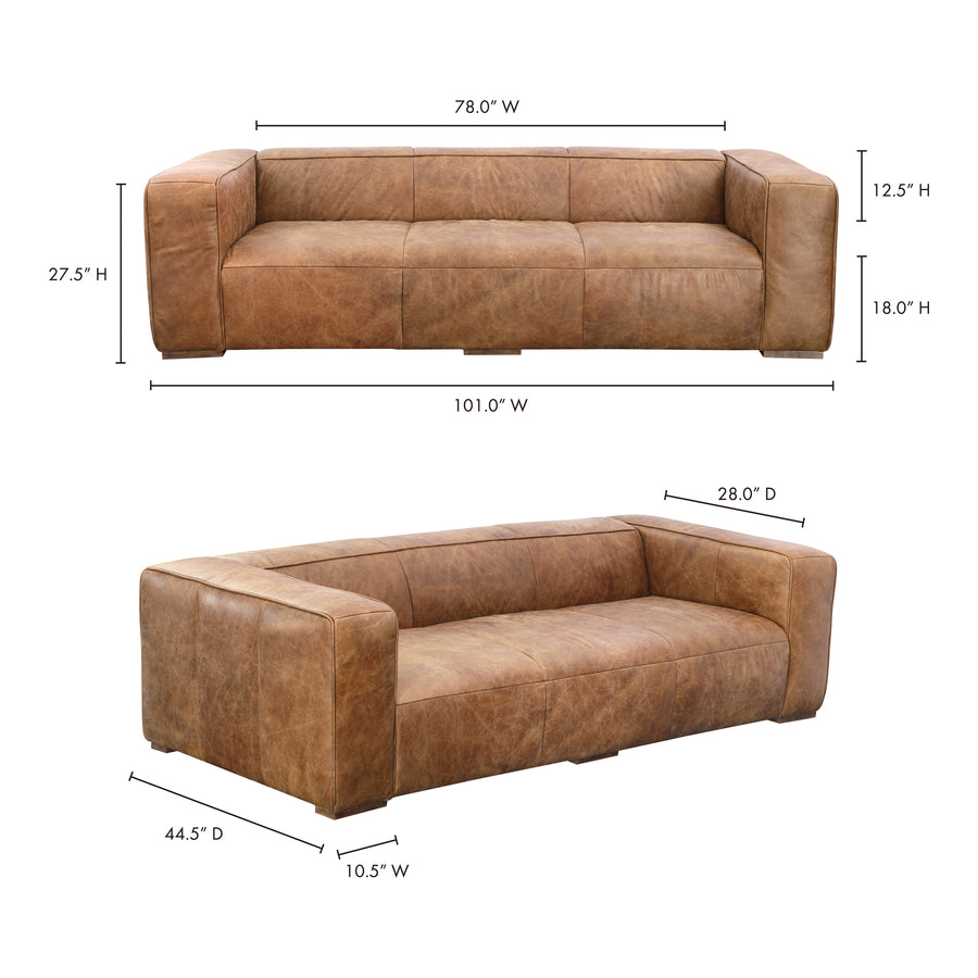 Moe's Home Bolton Sofa in Dark Brown (27.5' x 101' x 44.5') - PK-1008-14