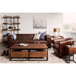 Moe's Home Castle Sofa in Dark Brown (28' x 94.5' x 44.5') - PK-1009-20