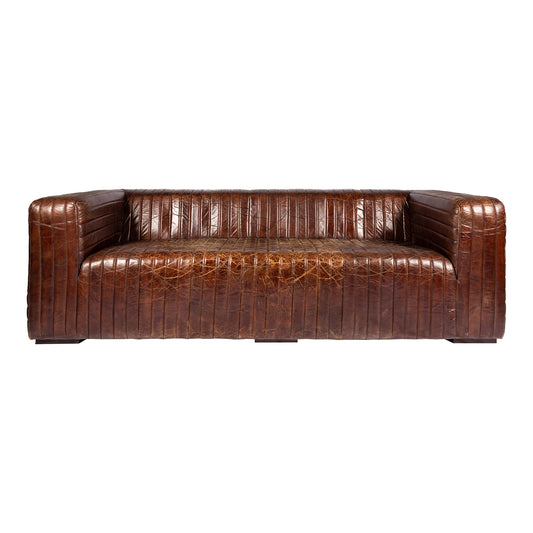 Moe's Home Castle Sofa in Dark Brown (28" x 94.5" x 44.5") - PK-1009-20