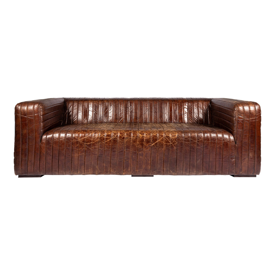Moe's Home Castle Sofa in Dark Brown (28' x 94.5' x 44.5') - PK-1009-20