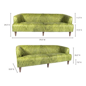 Moe's Home Magdelan Sofa in Grove Green (29.5' x 79' x 33') - PK-1077-27