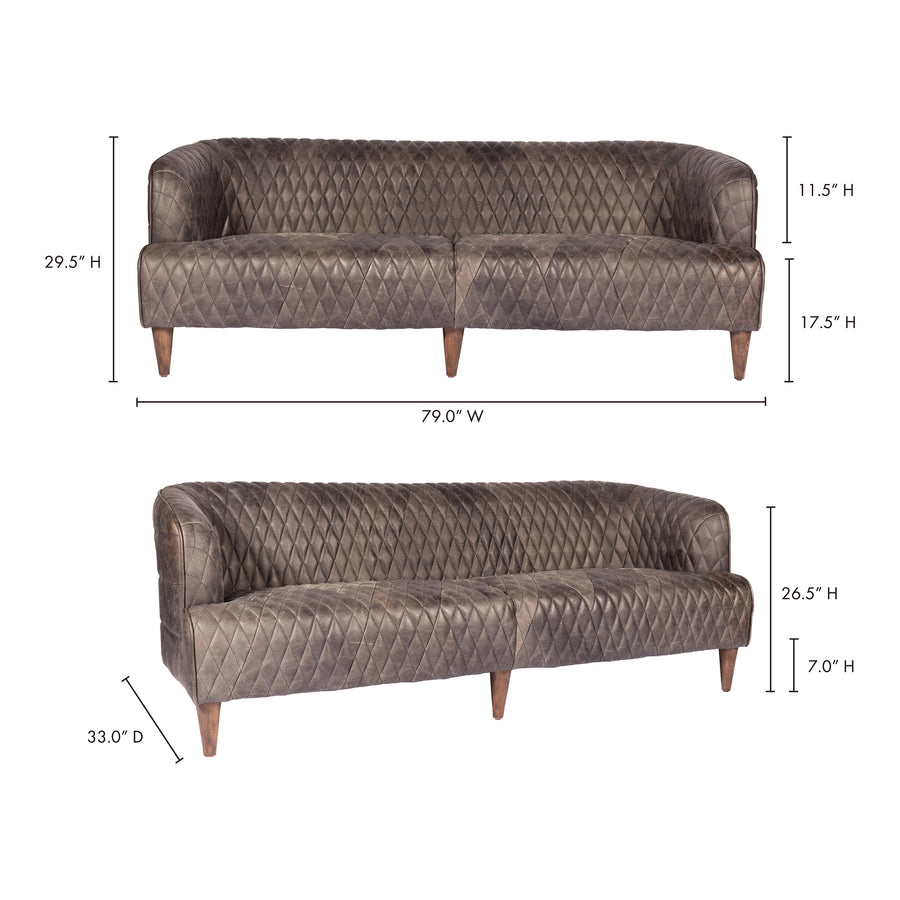 Moe's Home Magdelan Sofa in Nimbus Black (29.5' x 79' x 33') - PK-1077-47