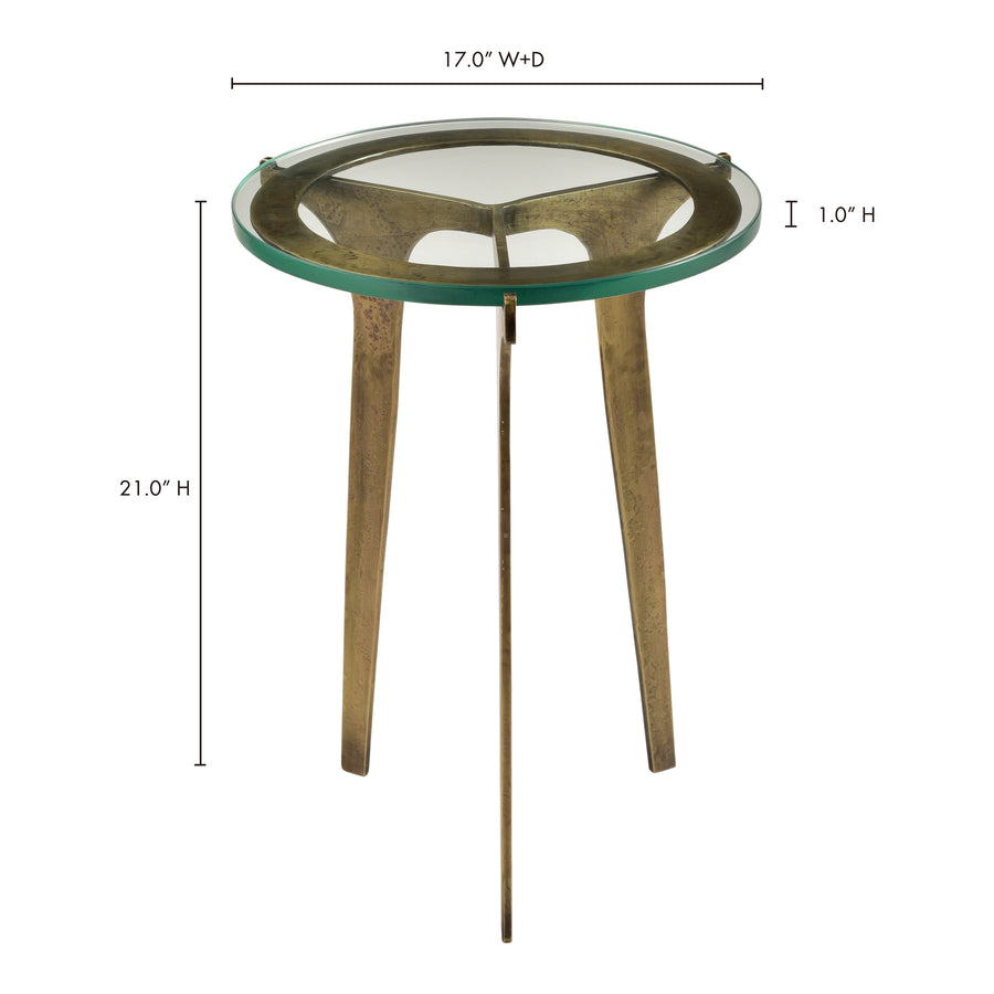 Moe's Home Halvorsen Accent Table in Brass (21' x 17' x 17') - QJ-1009-43