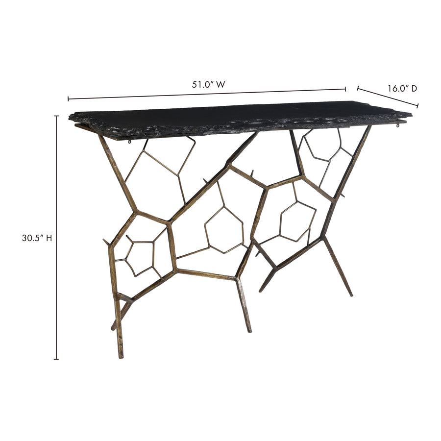 Moe's Home Nate Console Table in Grey (30.5' x 51' x 16') - QJ-1010-25