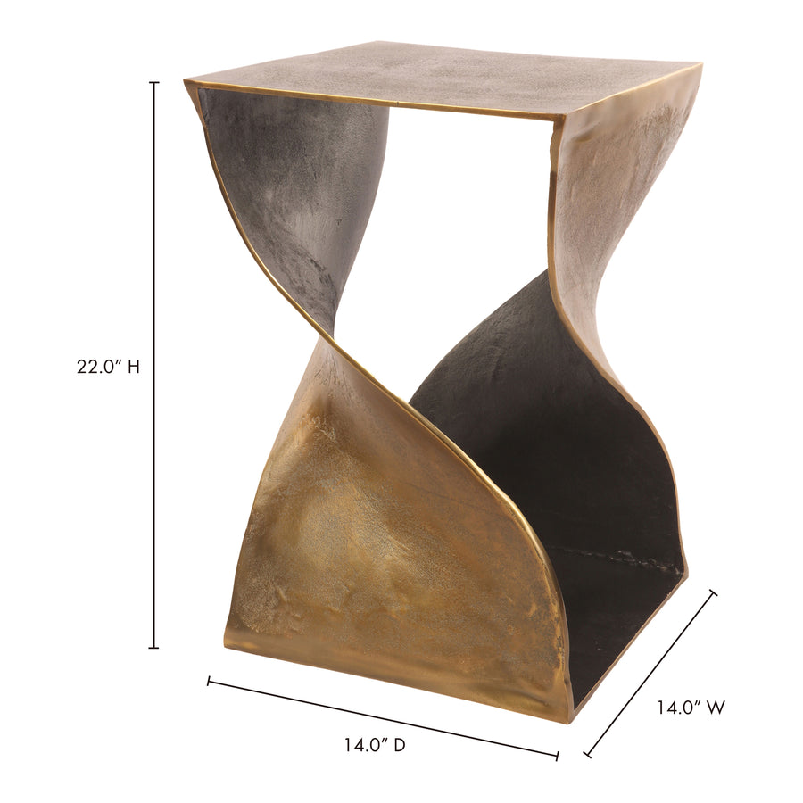 Moe's Home Twist Accent Table in Brass (22' x 14' x 14') - QK-1008-01