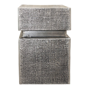 Moe's Home Holt Accent Table in Antique Nickle (18' x 12' x 12') - QK-1024-54