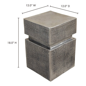 Moe's Home Holt Accent Table in Antique Nickle (18' x 12' x 12') - QK-1024-54