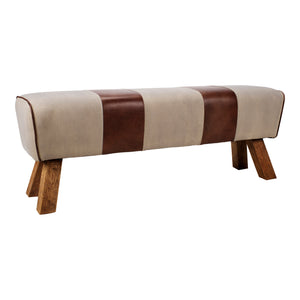 Moe's Home Pommel Bench in Brown (18.5' x 52' x 14.5') - QN-1008-03