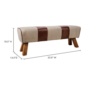 Moe's Home Pommel Bench in Brown (18.5' x 52' x 14.5') - QN-1008-03