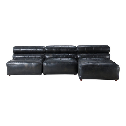 Moe's Home Ramsay Sectional in Antique Black (28" x 108" x 65.5") - QN-1018-01