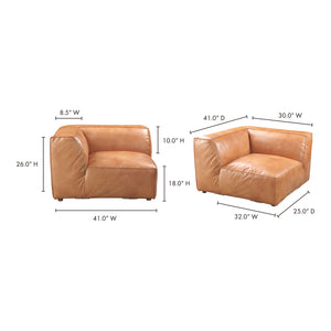 Moe's Home Luxe Sectional in Tan (26' x 41' x 41') - QN-1021-40