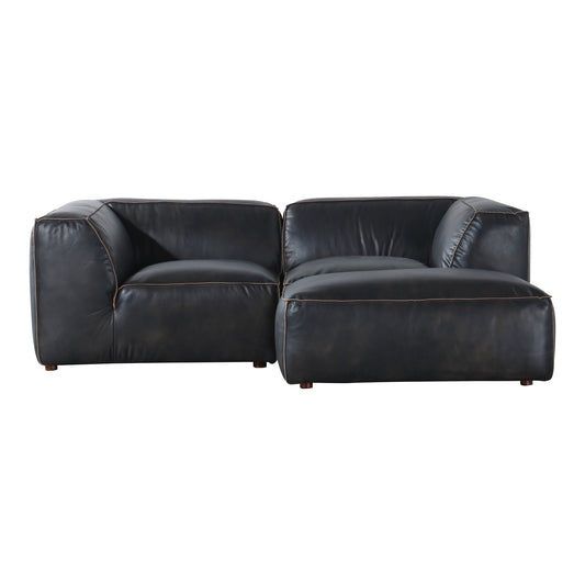 Moe's Home Luxe Sectional in Antique Black (26" x 82" x 71") - QN-1024-01