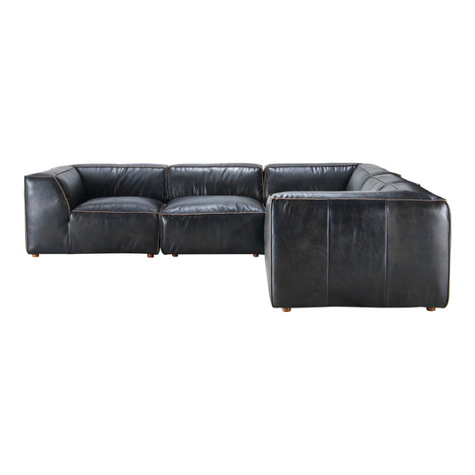 Moe's Home Luxe Sectional in Antique Black (26" x 114" x 114") - QN-1025-01