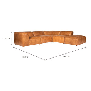 Moe's Home Luxe Sectional in Tan (26' x 114' x 103') - QN-1026-40