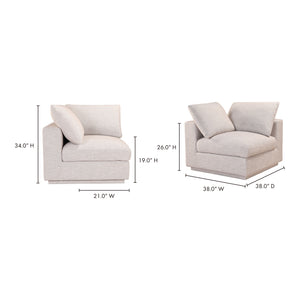 Moe's Home Justin Sectional in Taupe (34' x 38' x 38') - RN-1102-39