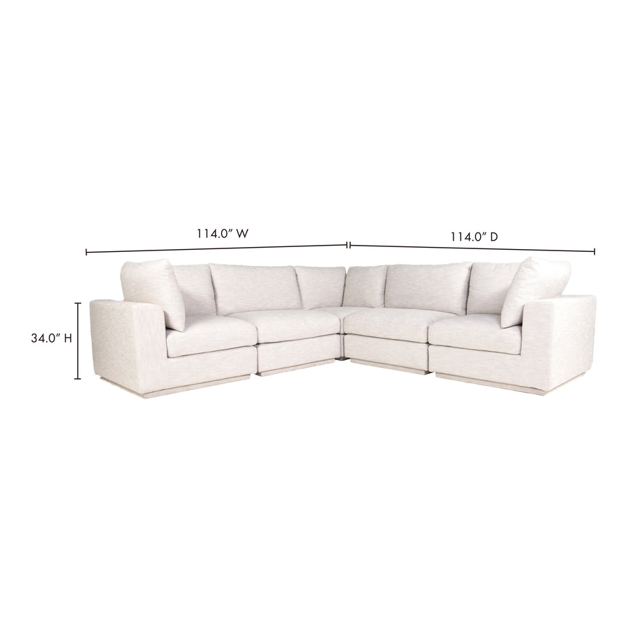 Moe's Home Justin Sectional in Taupe (34' x 114' x 114') - RN-1133-39