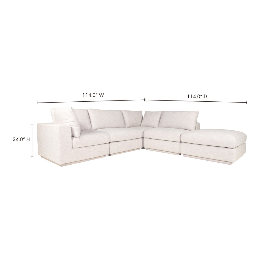 Moe's Home Justin Sectional in Taupe (34' x 114' x 114') - RN-1134-39