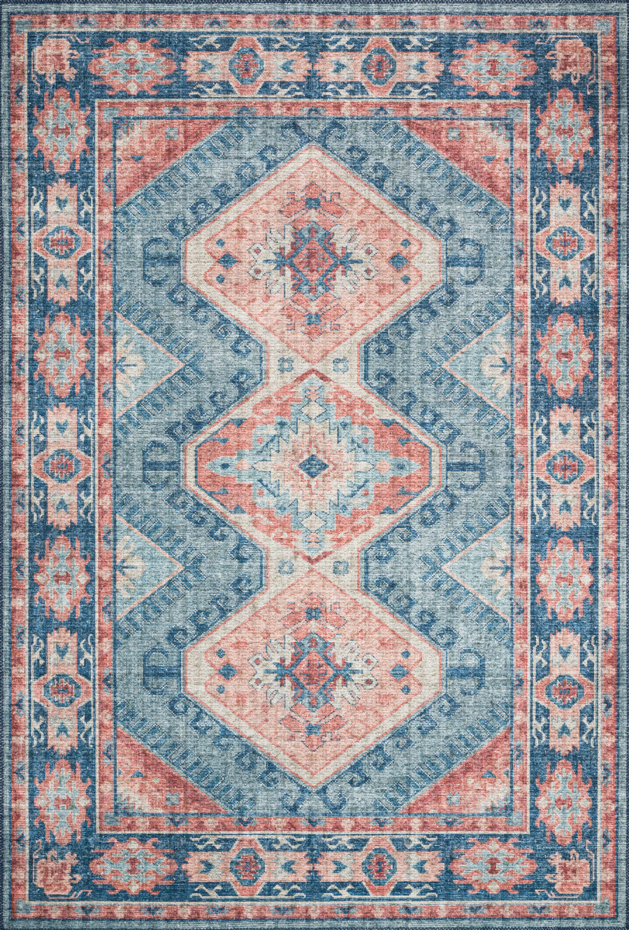 Skye Rug in Turquoise & Terracotta