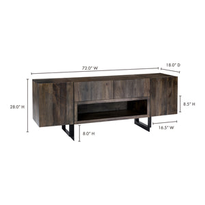 Moe's Home Tiburon Media Console in Dark Brown (28' x 72' x 18') - SR-1022-24