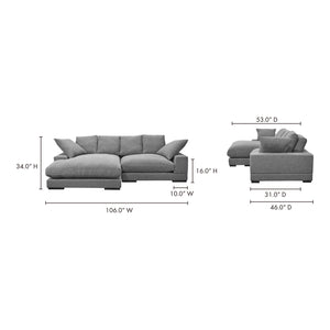 Moe's Home Plunge Sectional in Anthracite Grey (34' x 106' x 46') - TN-1004-15
