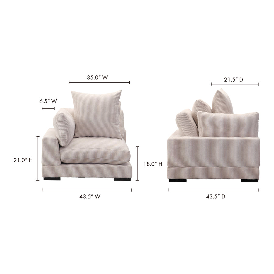 Moe's Home Tumble Sectional in Cappuccino Brown (21' x 43.5' x 43.5') - UB-1007-14