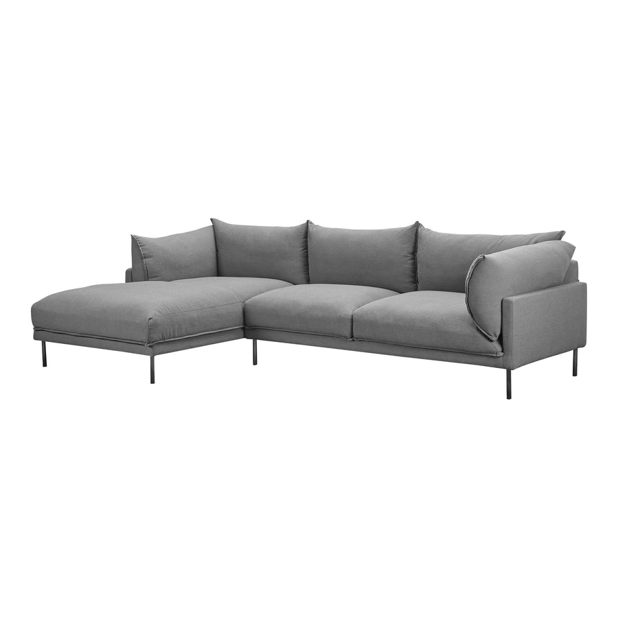 Moe's Home Jamara Sectional in Charcoal (31.5' x 112' x 65.75') - UB-1016-07-L