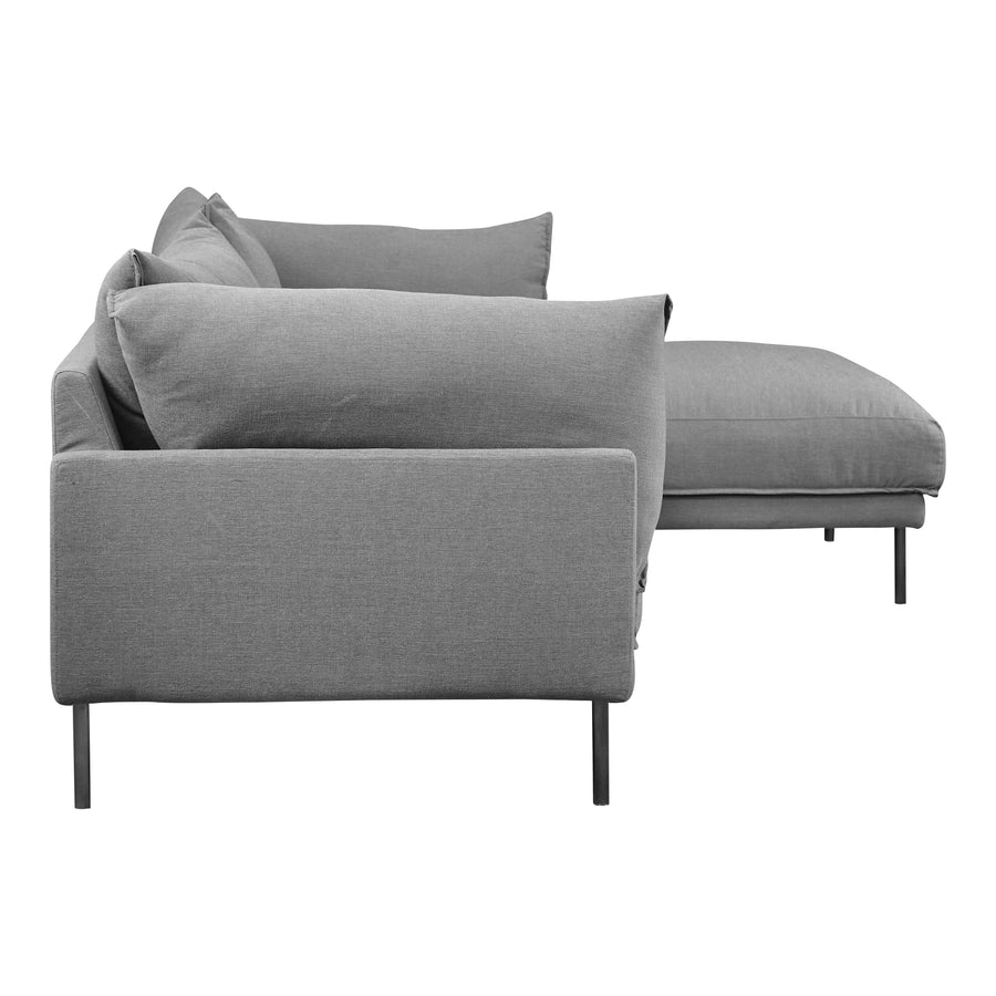 Moe's Home Jamara Sectional in Charcoal (31.5' x 112' x 65.75') - UB-1016-07-L