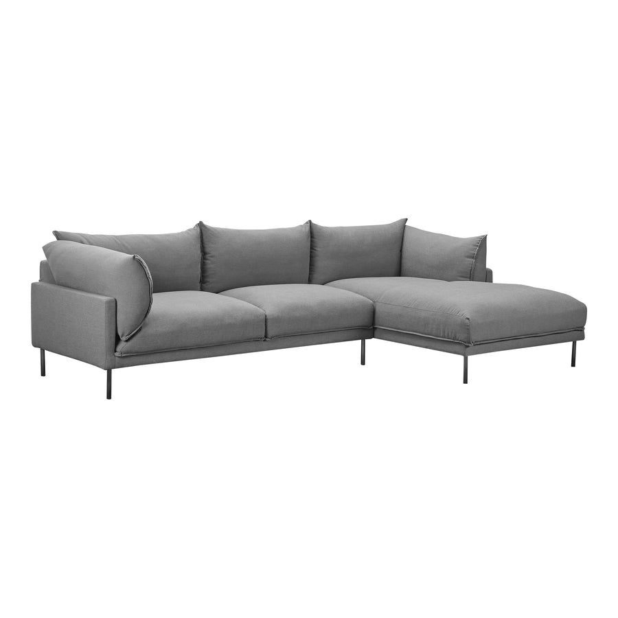 Moe's Home Jamara Sectional in Charcoal (31.5' x 112' x 65.75') - UB-1016-07-R