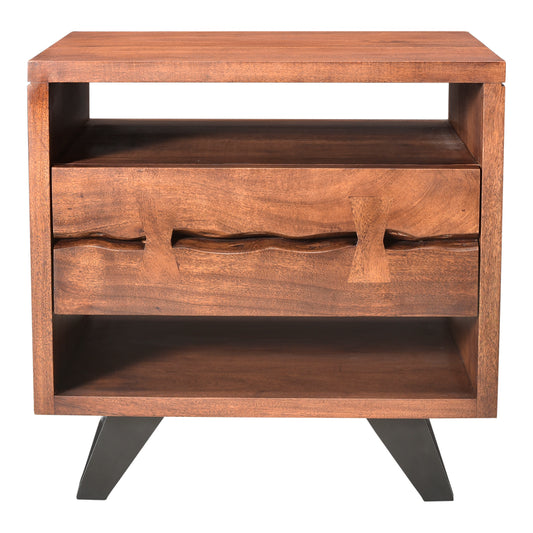 Moe's Home Madagascar Nightstand in Brown (21.5" x 21.5" x 16") - UH-1008-03