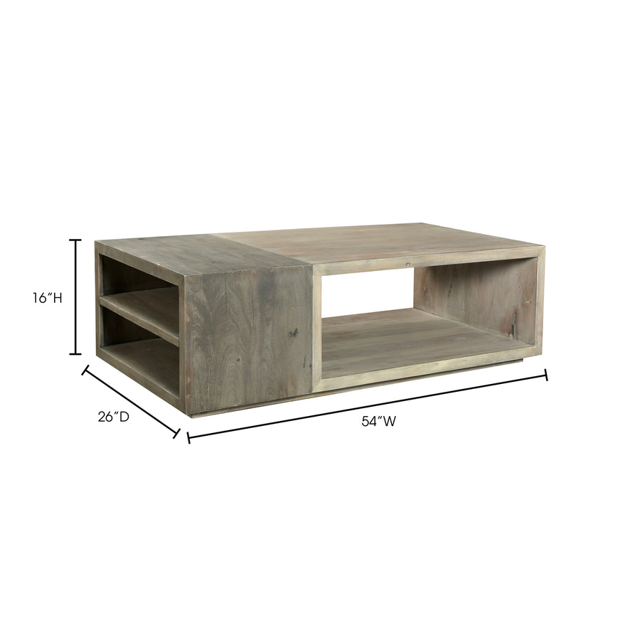 Moe's Home Timtam Coffee Table in Grey (16' x 54' x 26') - VE-1059-29