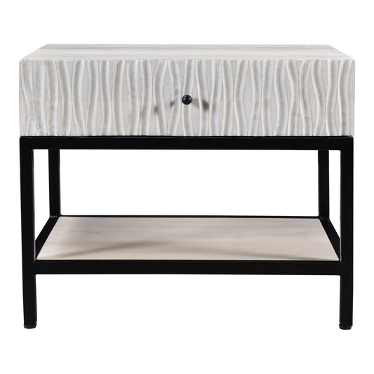 Moe's Home Faceout Nightstand in White (21" x 26" x 18") - VE-1079-18