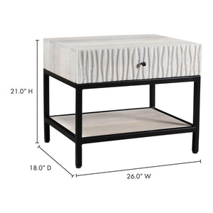 Moe's Home Faceout Nightstand in White (21' x 26' x 18') - VE-1079-18