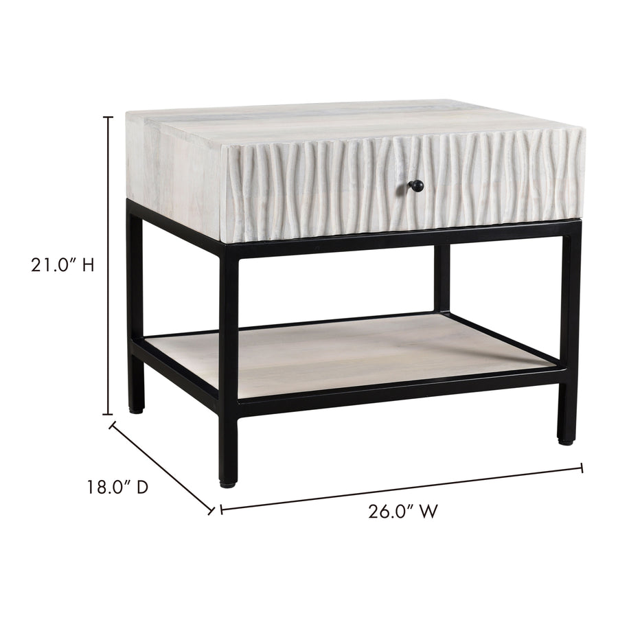 Moe's Home Faceout Nightstand in White (21' x 26' x 18') - VE-1079-18