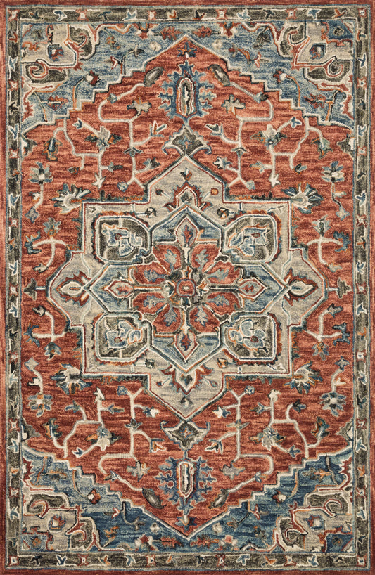 Victoria Rug in Red & Multi