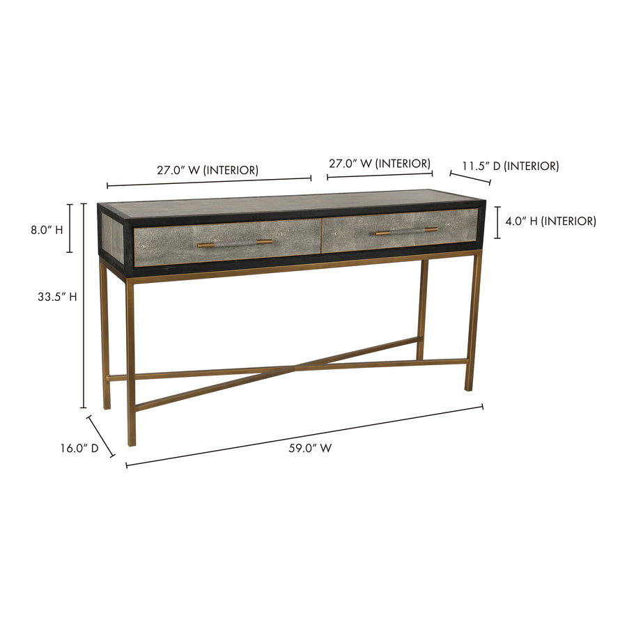 Moe's Home Mako Console Table in Grey (32.3' x 59' x 16') - VL-1049-15