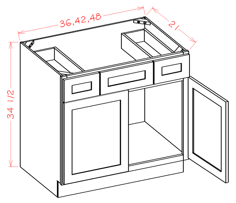 2 door 1 false front SINK base cabinet