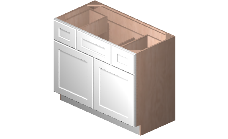 Shaker White Double Door Two Drawer Single Vanity Cabinet (42' x 34.5' x 21')