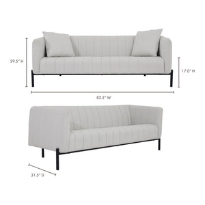 Moe's Home Jaxon Sofa in Light Grey (29' x 82.7' x 32') - VV-1002-29