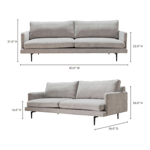 Moe's Home Zeeburg Sofa in Natural (31' x 83' x 36') - WB-1003-24