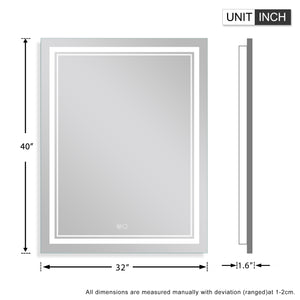 Modern LED Wall Mirror Lighted up Bathroom Mirror