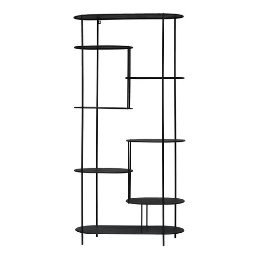 Moe's Home Andra Bookshelf in Black (80" x 40" x 16") - WV-1001-02