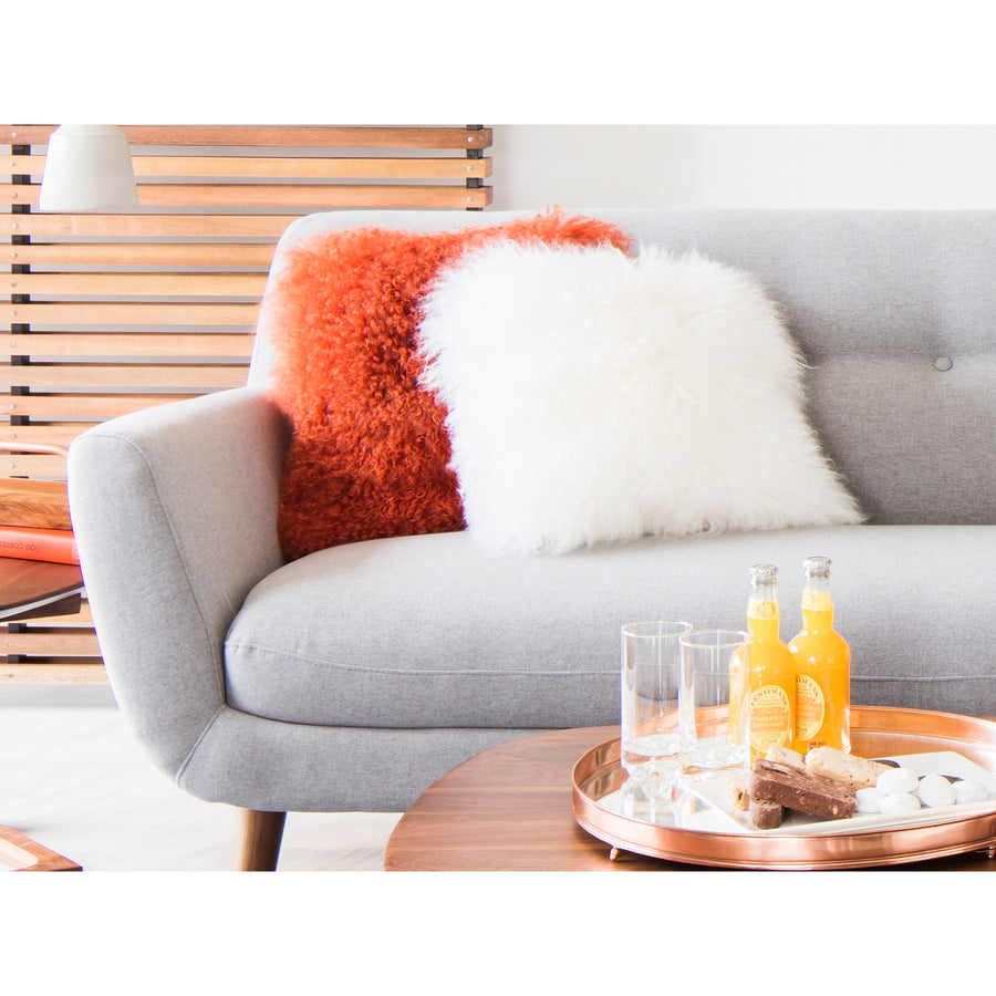 Moe's Home Lamb Pillow in Orange (16' x 16' x 3') - XU-1000-12