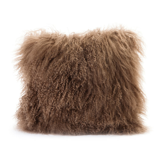 Moe's Home Lamb Pillow in Brown (16" x 16" x 3") - XU-1000-24